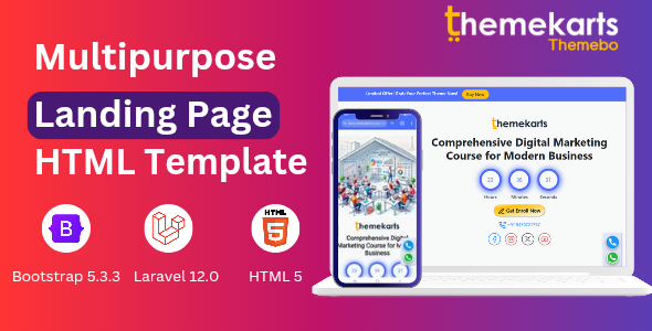 Themebo-Multipurpose
                            landing page template in laravel and bootstrap
